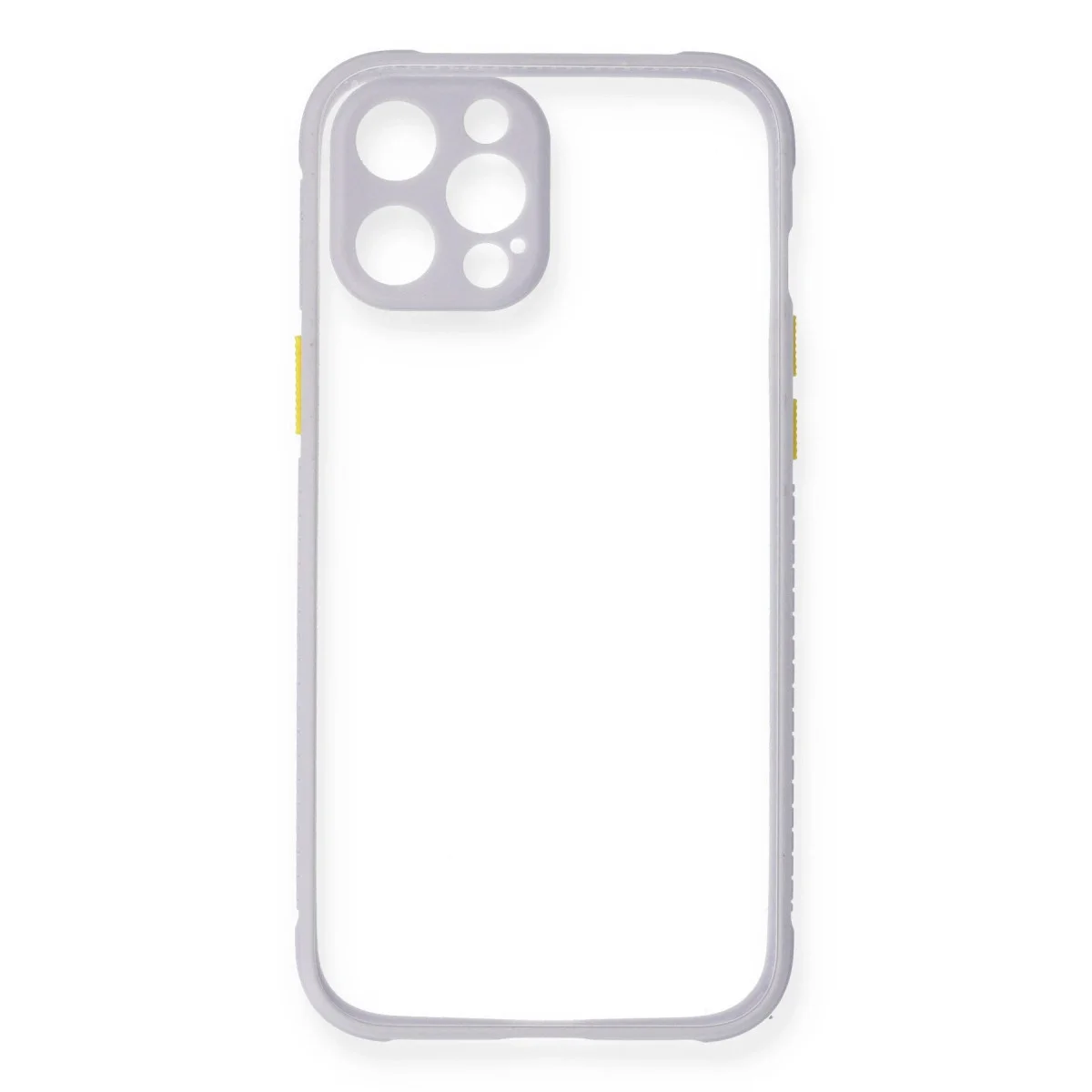 Apple İphone 12 Kılıf Miami Şeffaf Silikon - Lila görsel 2