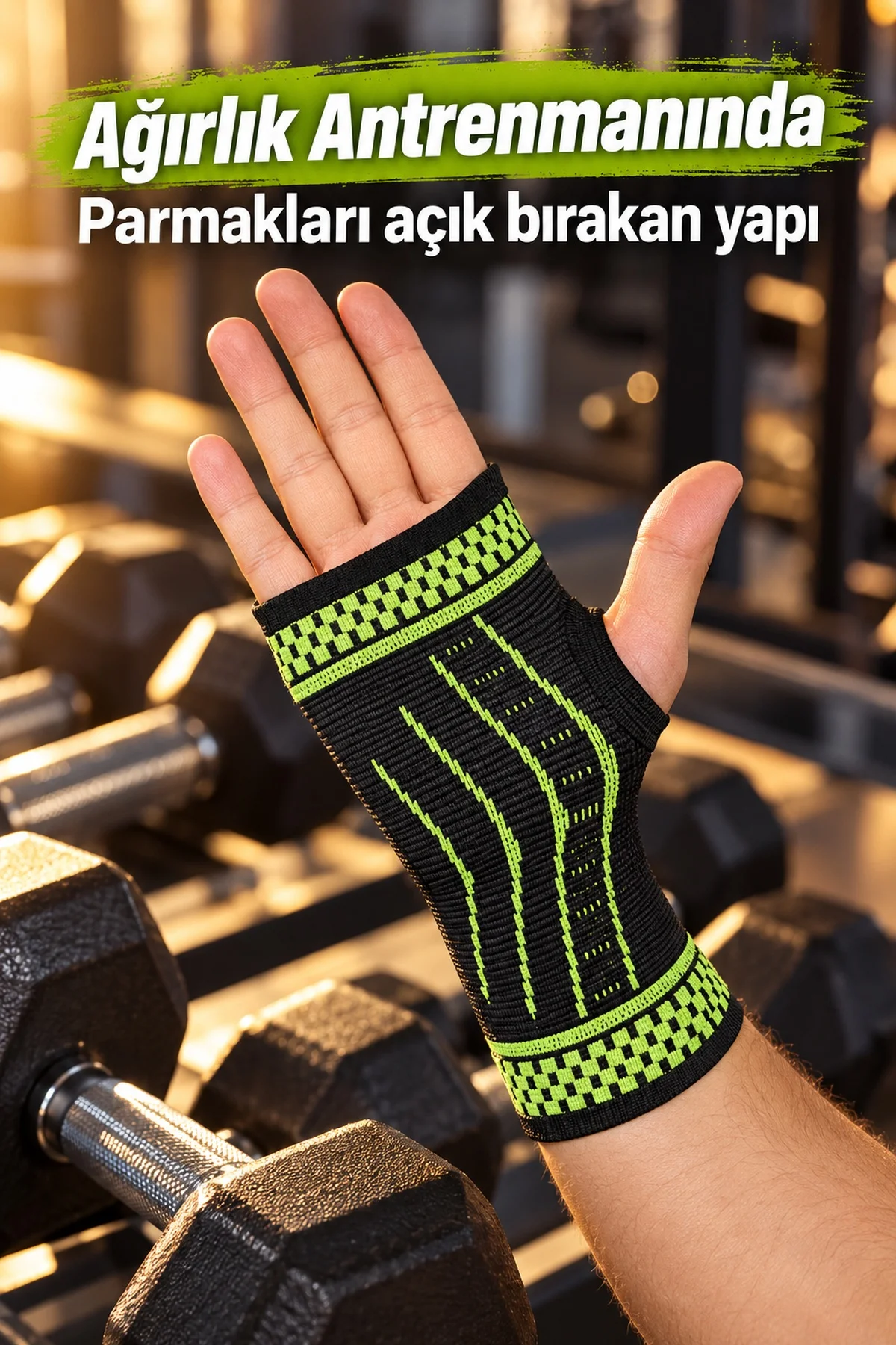 Avuç İçini ve Bileği Saran Örgü Sporcu Bilekliği görsel 6