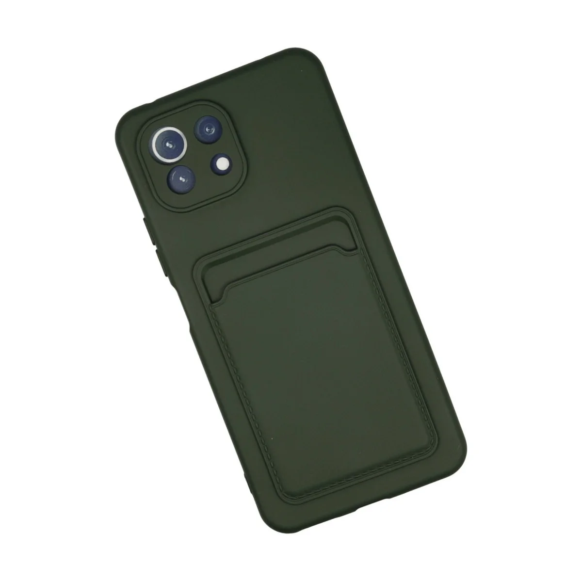 Xiaomi Mi 11 Kılıf Kelvin Kartvizitli Silikon - Koyu Yeşil görsel 2