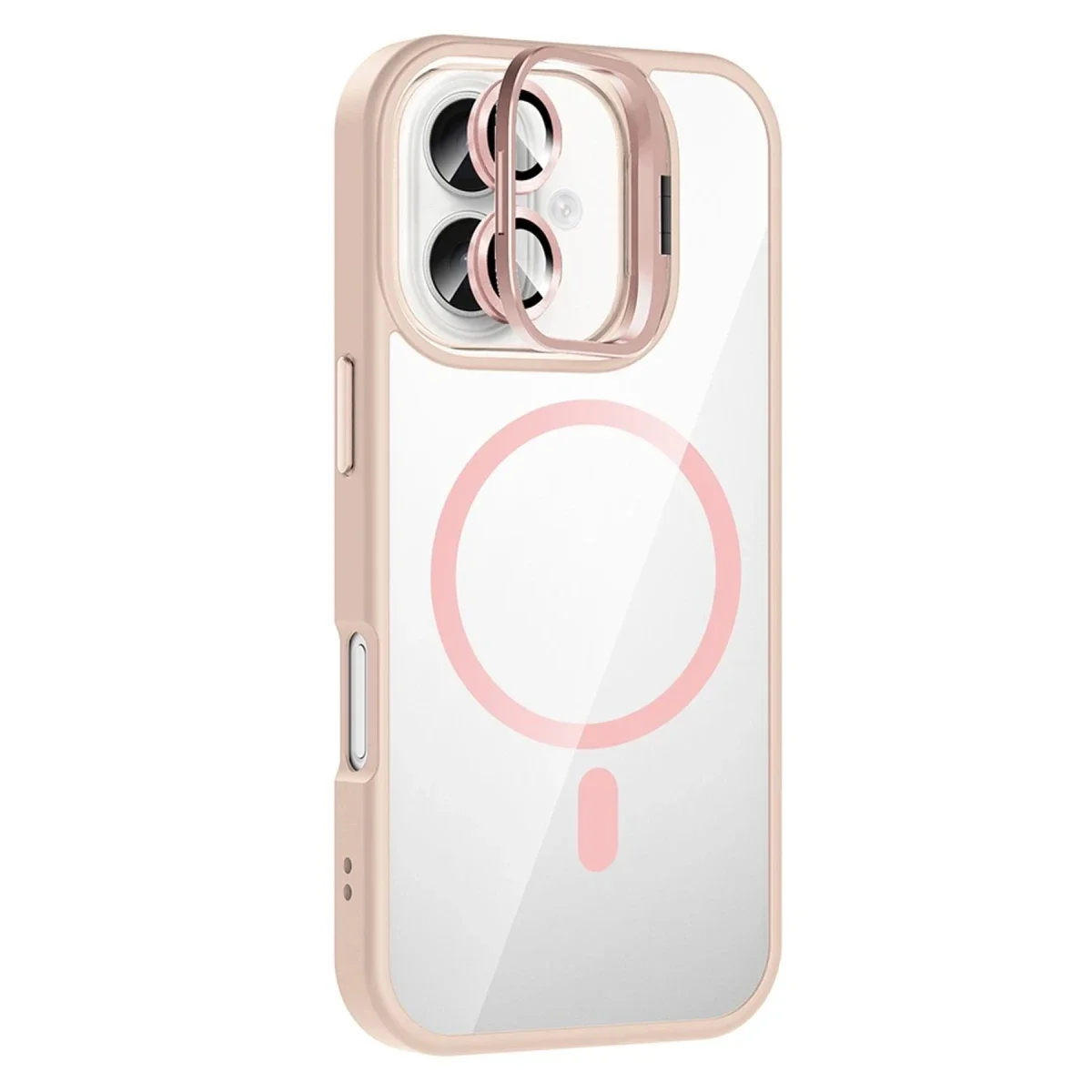 Joko Apple iPhone 16 Plus Remim Lensli Magsafe Standlı Kapak - Pembe