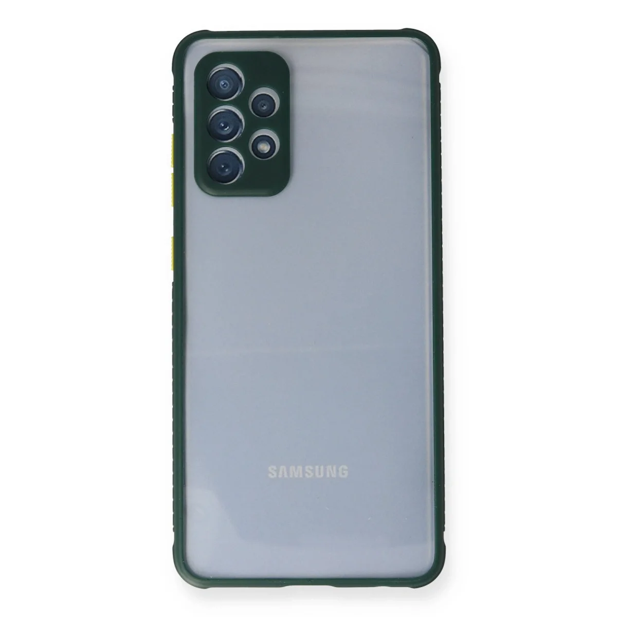 Samsung Galaxy A72 Kılıf Miami Şeffaf Silikon - Koyu Yeşil görsel 2