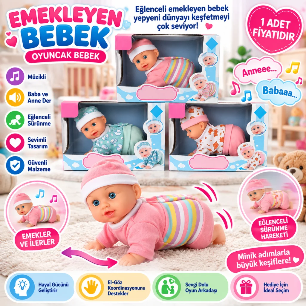 3327-12 EMEKLEYEN BEBEK OYUNCAK BEBEK (adet fiyatıdır) görsel 2