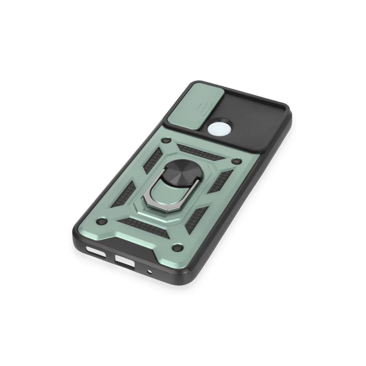 Xiaomi Redmi 12C Kılıf Pars Lens Yüzüklü Silikon - Yeşil görsel 5