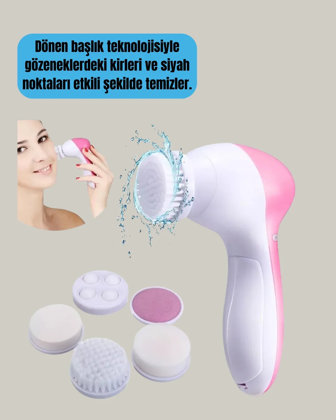 5 in 1 Elektrikli Yüz Tezleme ve Masaj Cihazı görsel 3