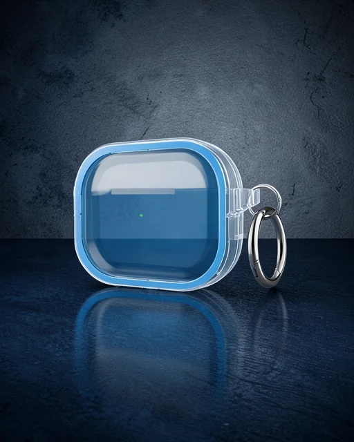 Apple Airpods Pro 2 (2.nesil) Shiny Şeffaf Kılıf - Sierra Blue
