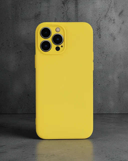 Apple İphone 13 Pro Kılıf Nano İçi Kadife Silikon - Sarı