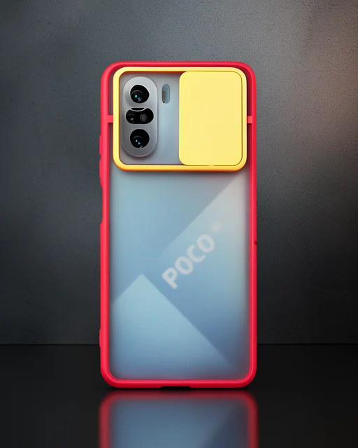 Xiaomi Poco F3 Kılıf Palm Buzlu Kamera Sürgülü Silikon - Sarı
