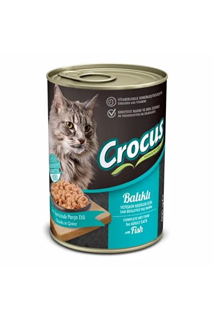 Crocus yetişkin kedi balıklı yaş mama 400g