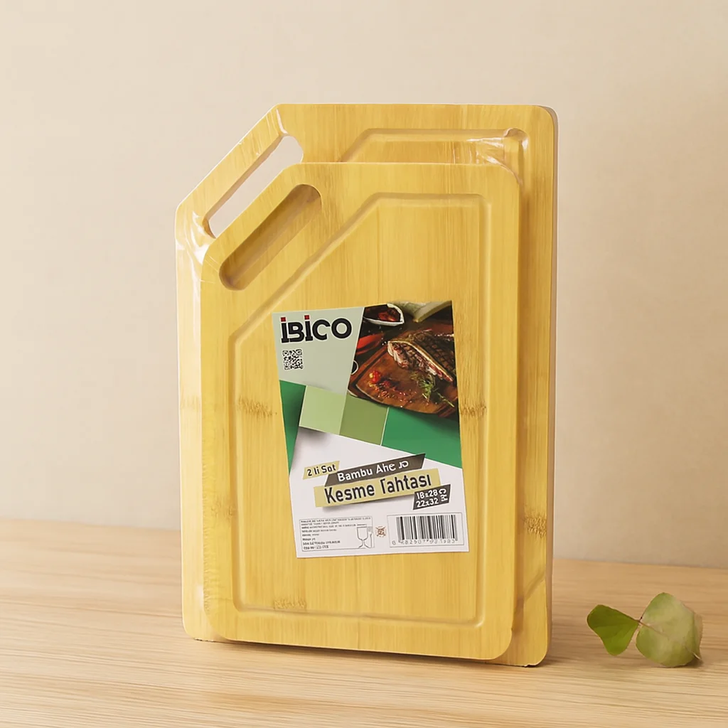 Bambu Kesme Tahtası 2'li Set (18x28 & 22x32 cm)