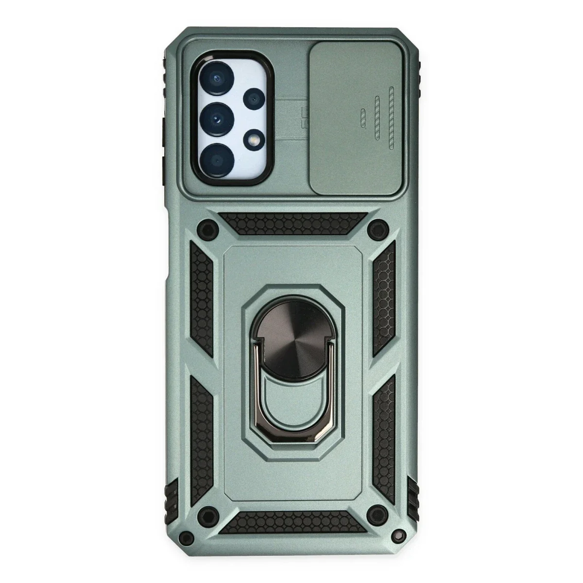 Samsung Galaxy A33 5G Kılıf Pars Lens Yüzüklü Silikon - Yeşil