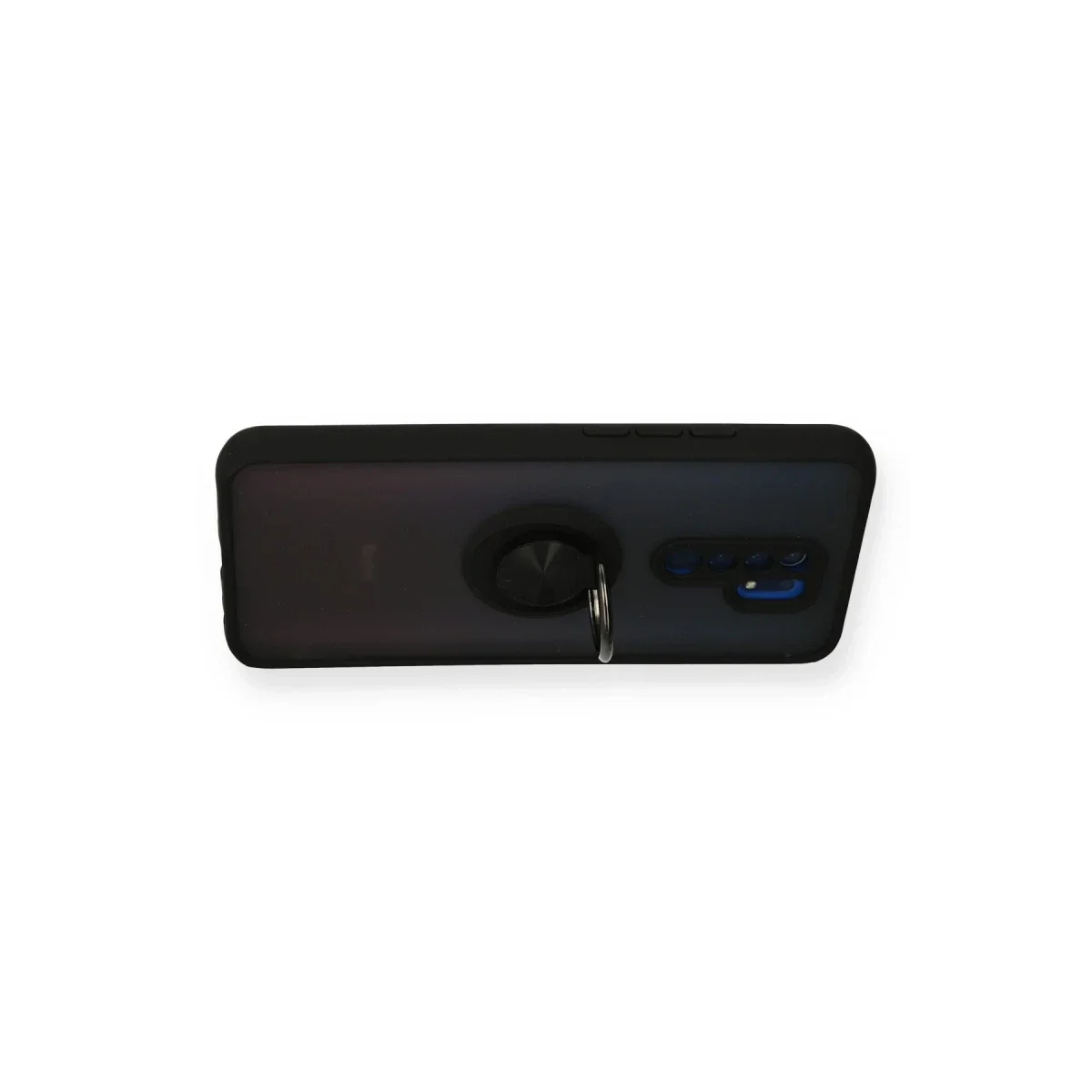 Xiaomi Redmi 9 Kılıf Montreal Yüzüklü Silikon Kapak - Siyah görsel 3