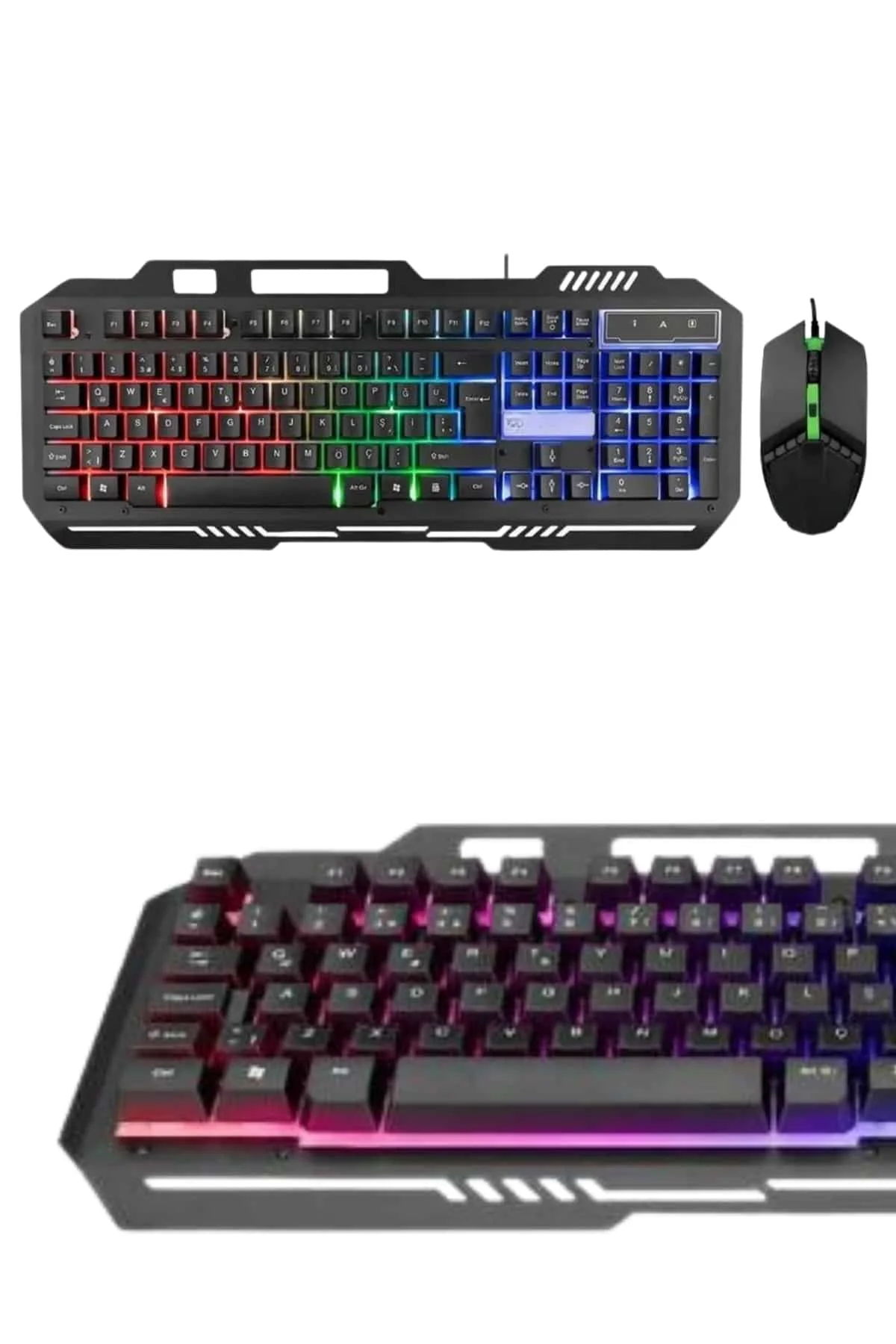 Işıklı Oyuncu Q Klavye Mouse Seti Siyah Gang Oyuncu Klavye Yeni Nesil görsel 3
