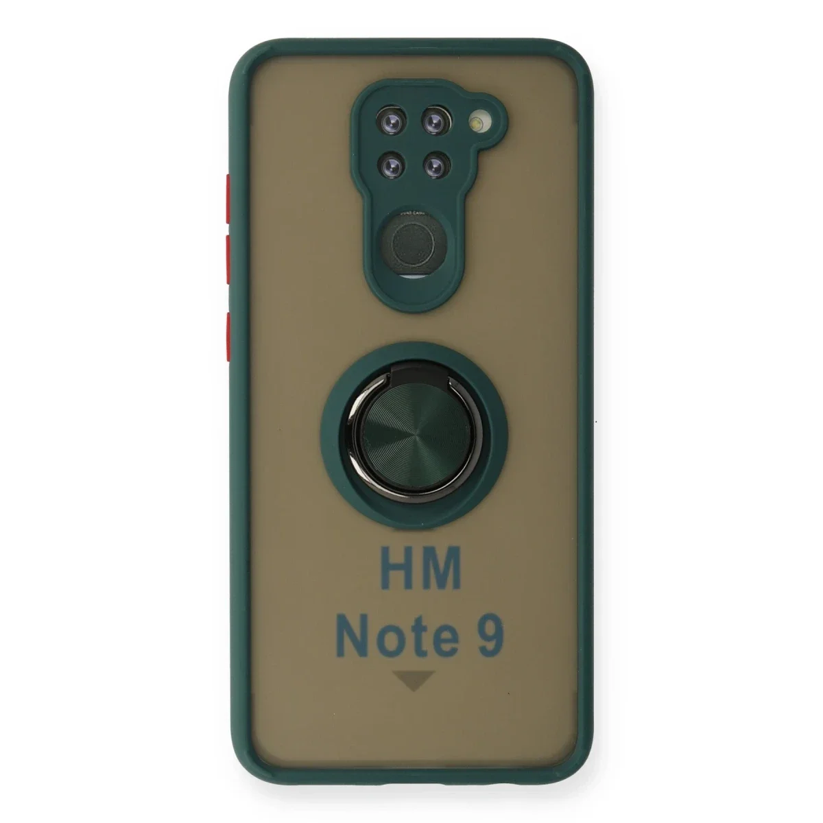 Xiaomi Redmi Note 9 Kılıf Montreal Yüzüklü Silikon Kapak - Yeşil