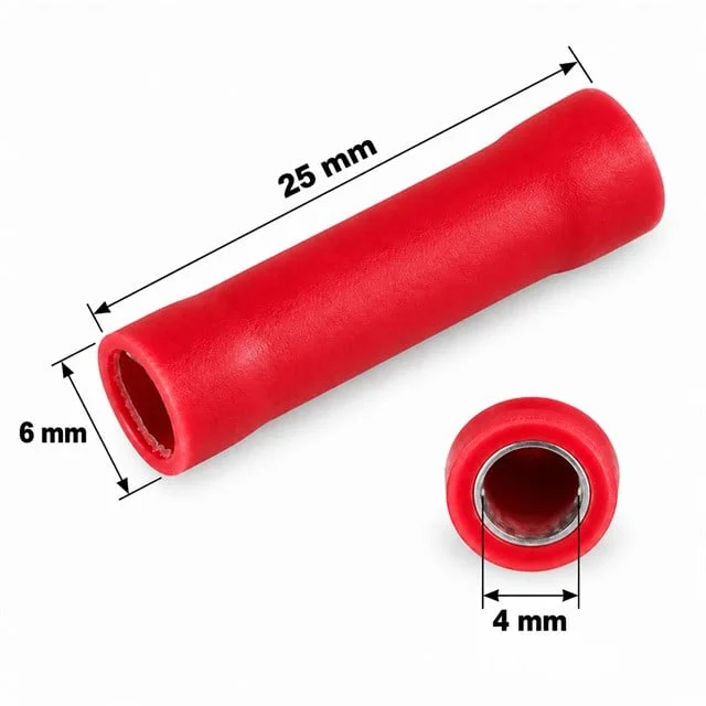 PM-39055 0,5-1,5mm2 Kesit 25x6x4mm Soket Kırmızı İzoleli Kablo Pabucu (100’lü Paket) görsel 3