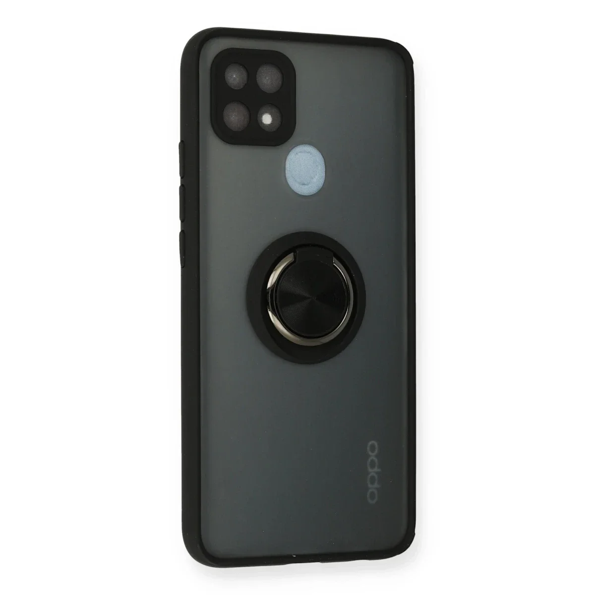 Oppo A15 Kılıf Montreal Yüzüklü Silikon Kapak - Siyah görsel 2