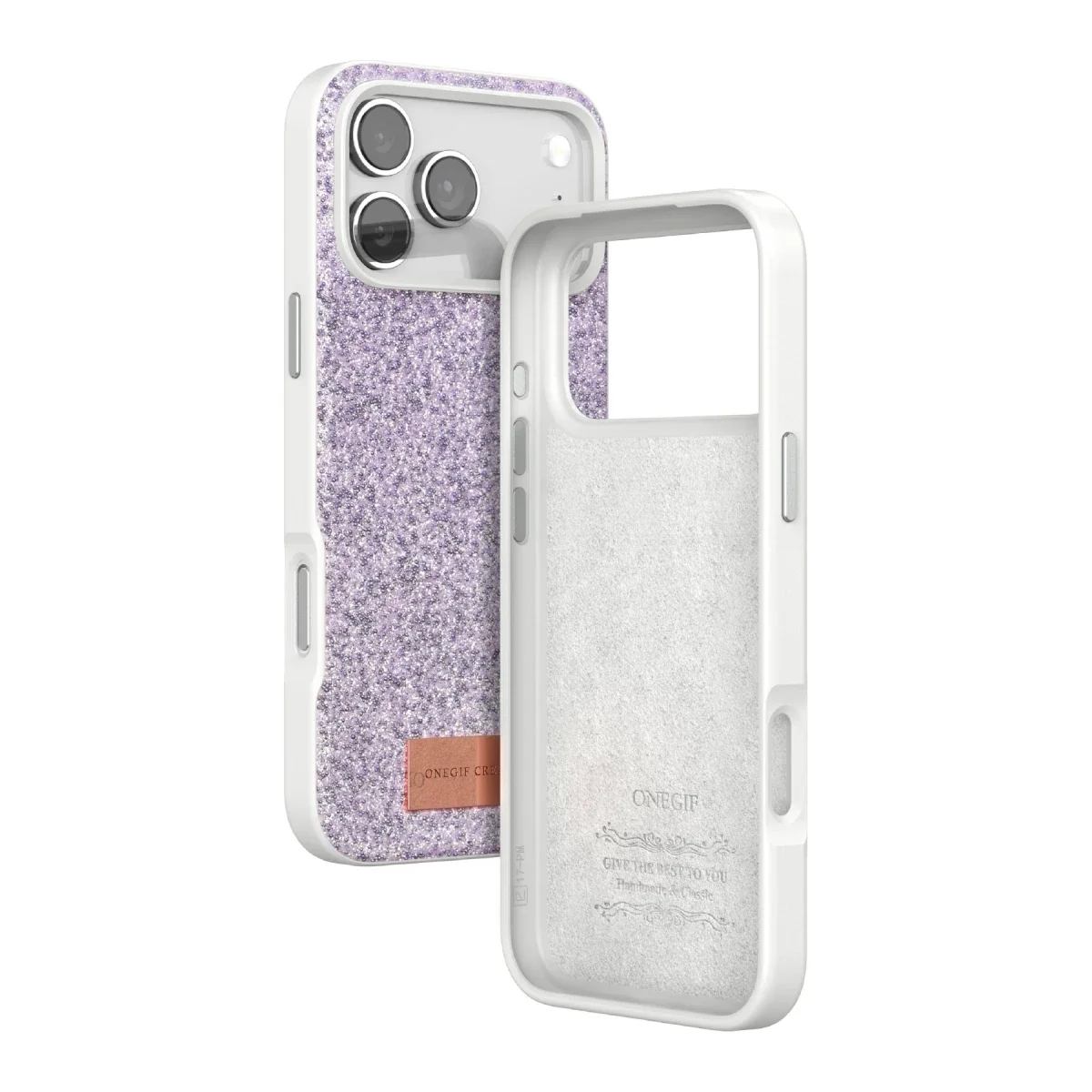 Onegif Apple iPhone 17 Pro Max Bright Simli Kapak - Lila görsel 3