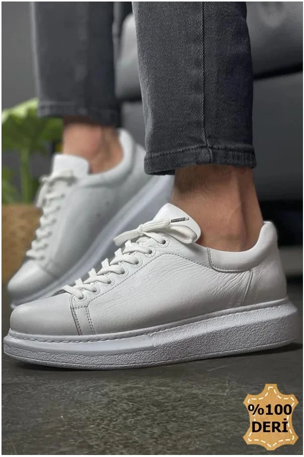 Erkek Fitness Ayakkabı Ayakkabı Bağcıklı Yürüyüş Rahat Deri Spor görsel 3