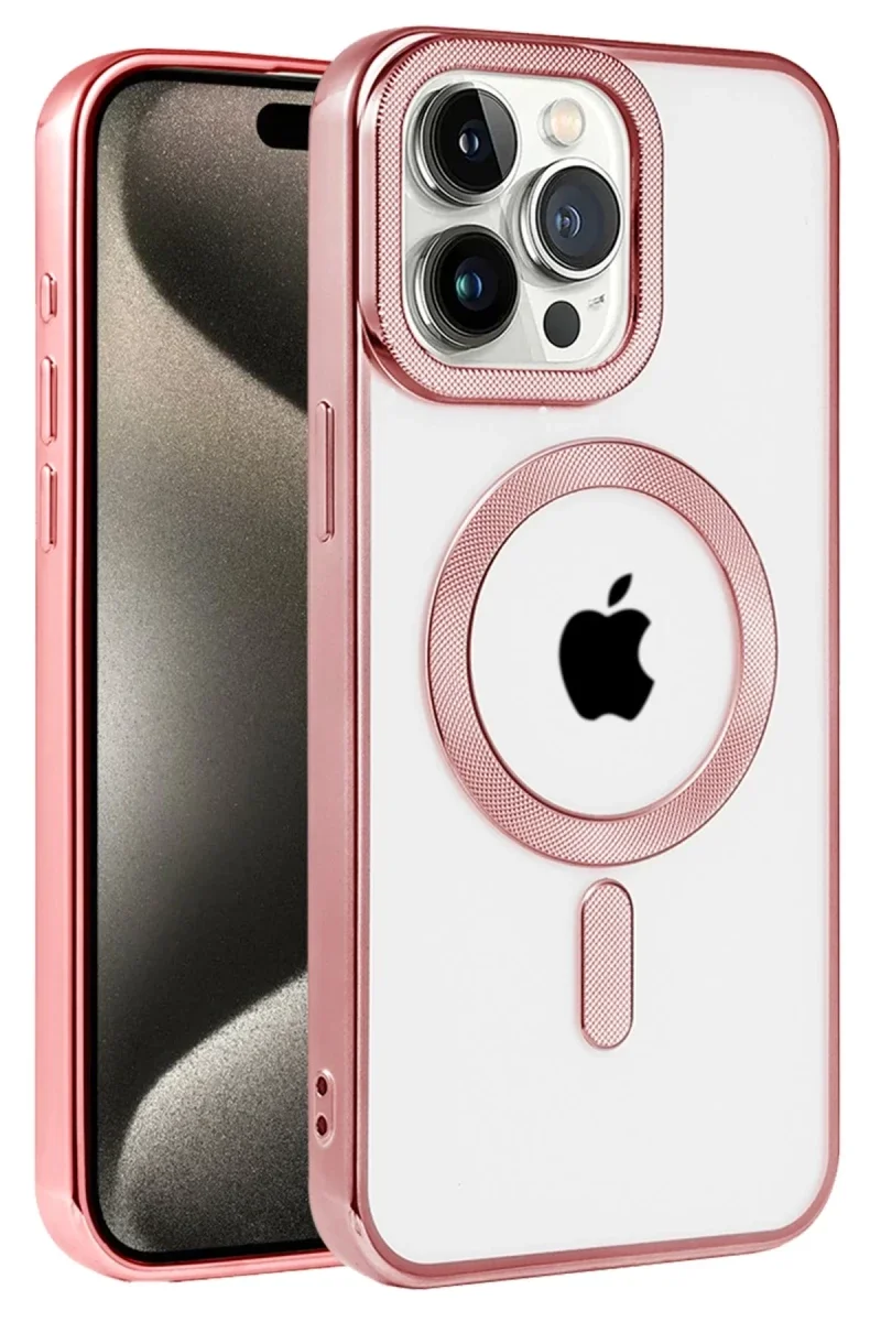 Apple iPhone 14 Pro Max Kılıf Kronos Magsafe Kapak - Rose Gold