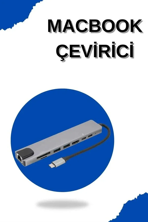Çevirici Dönüştürücü Adaptör Macbook 3 In 1 Type-C To Hdmı USB 3.0 görsel 2