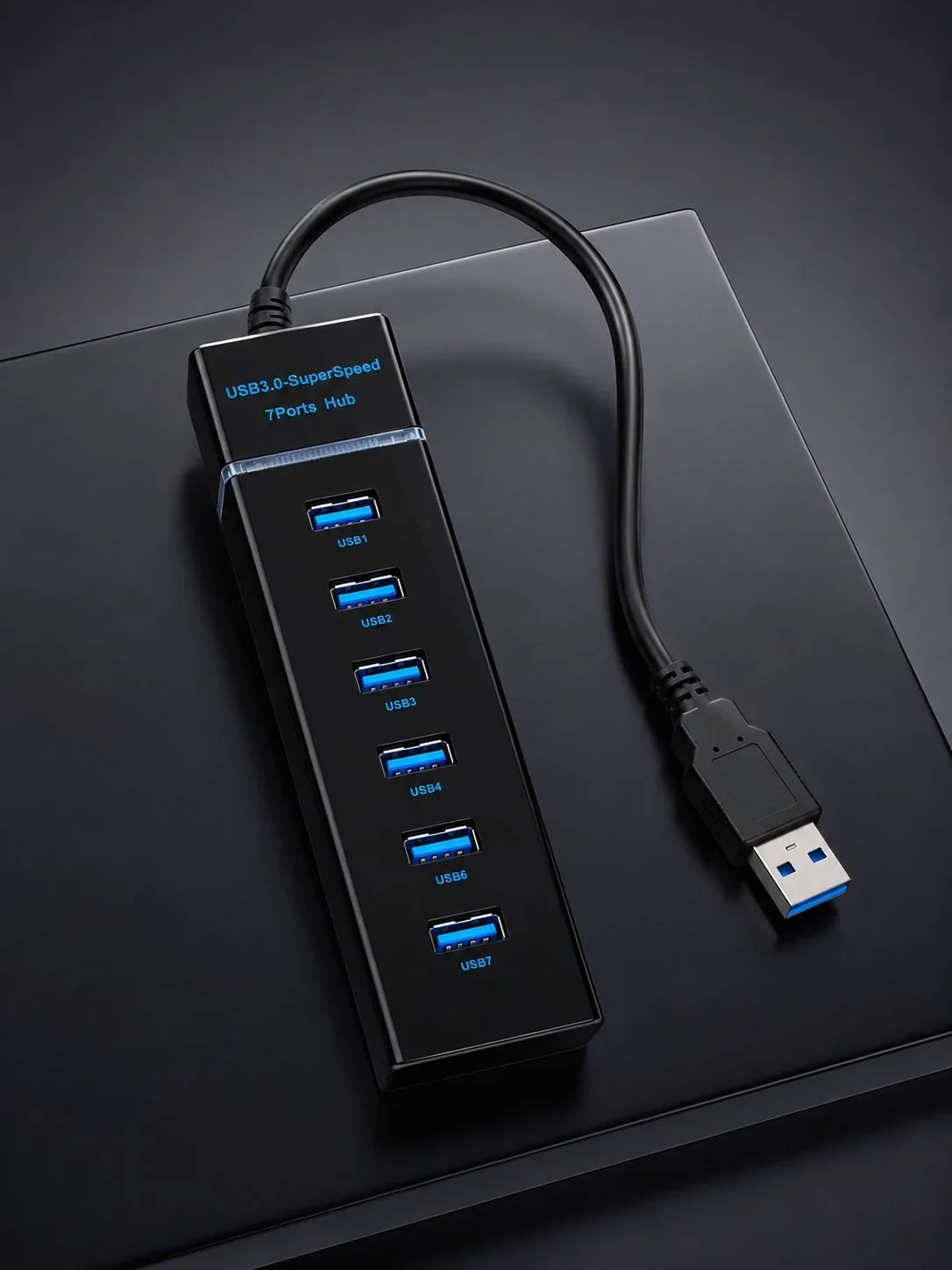 7 Port USB 3.0 Çoklayıcı Hub 5Gbps Veri Aktarım Adaptörü görsel 5