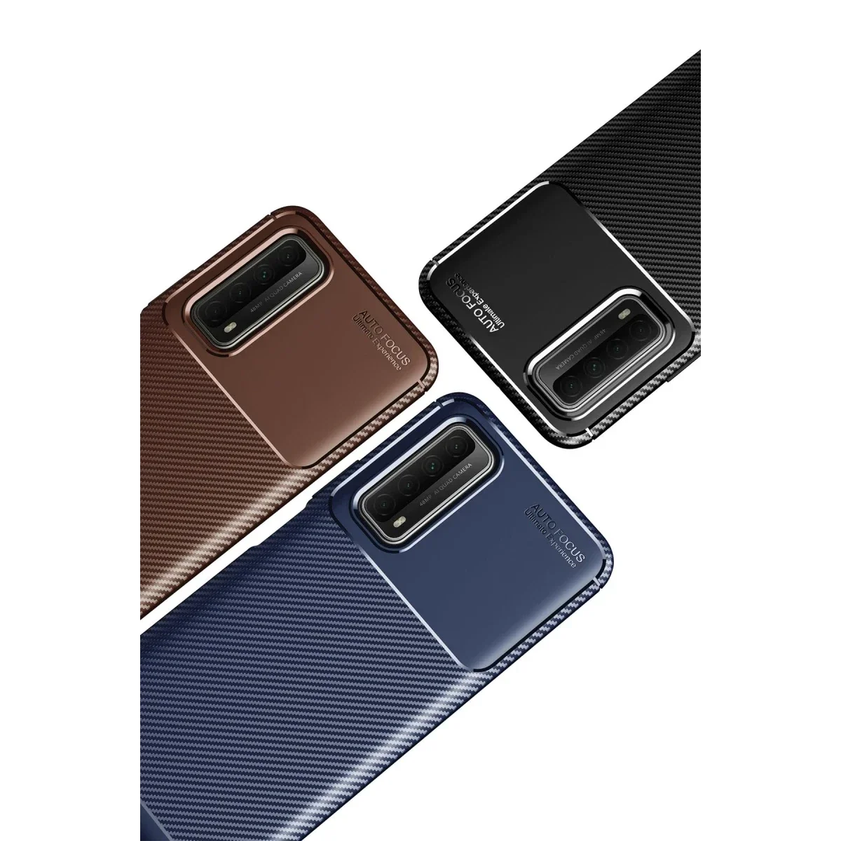 Huawei P Smart 2021 Kılıf Auto Focus Karbon Kapak - Siyah görsel 3