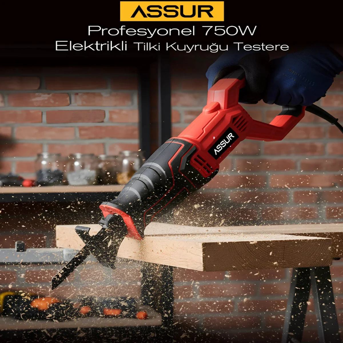 ASR-616 Elektrikli Testere 230V 0-2800 RPM Kırmızı görsel 3