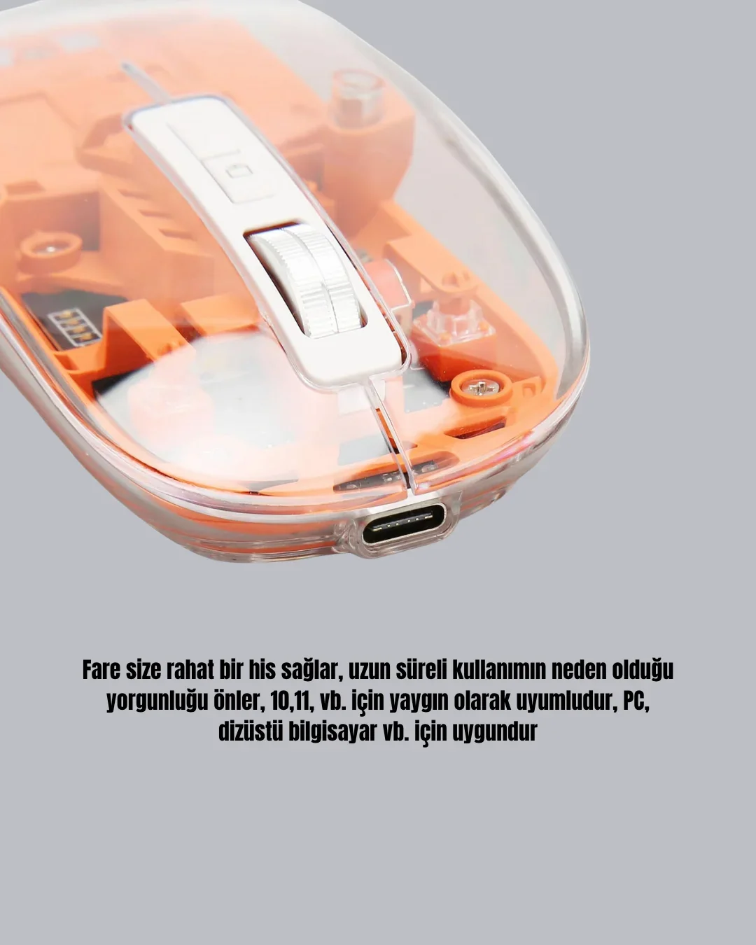 Hafif ve Taşınabilir Fare – 43 Gram, Otomatik Uyku Modlu görsel 5