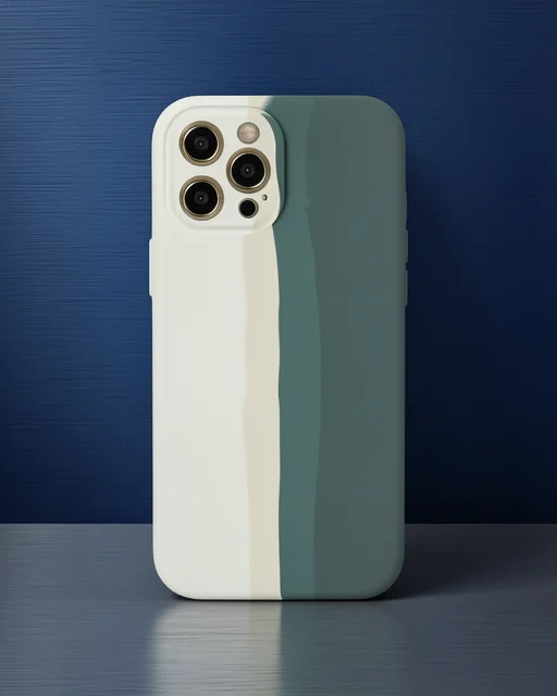 Apple İphone 12 Pro Kılıf Ebruli Lansman Silikon - Beyaz-gri