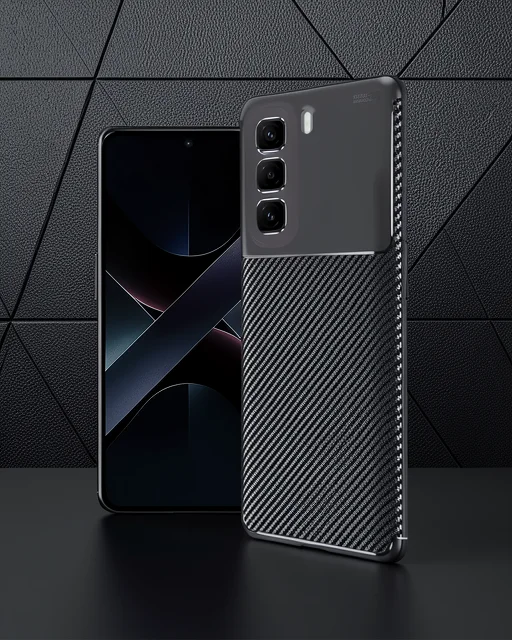İnfinix Hot 50 4g Kılıf Auto Focus Karbon Kapak - Siyah