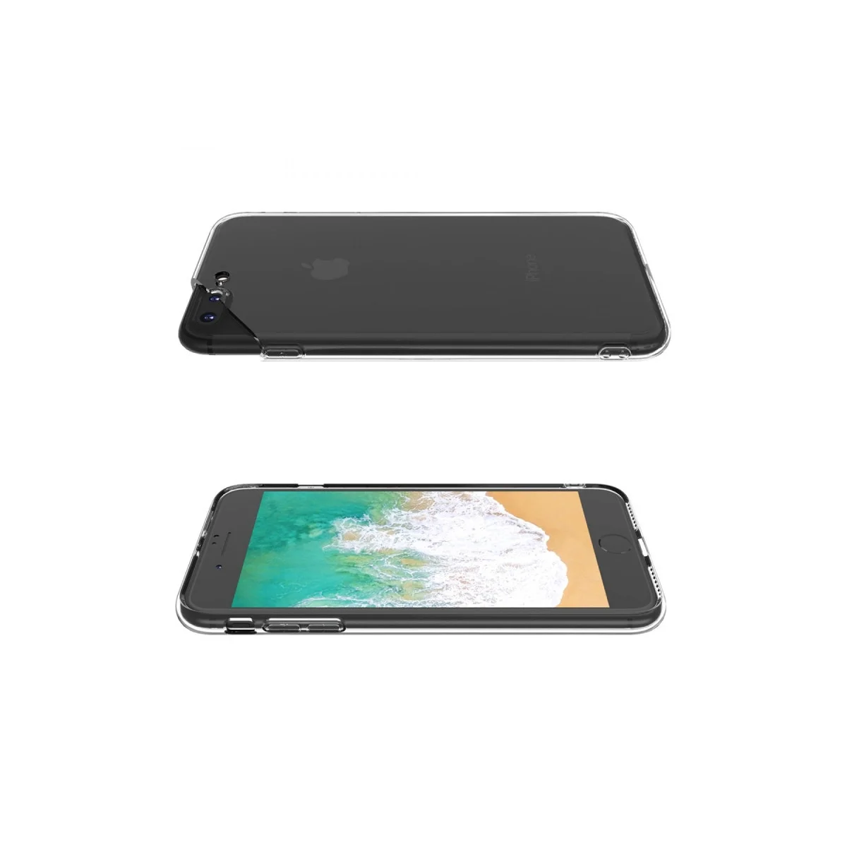 Apple İphone 8 Plus Kılıf Deluxe 2mm Şeffaf Silikon görsel 4