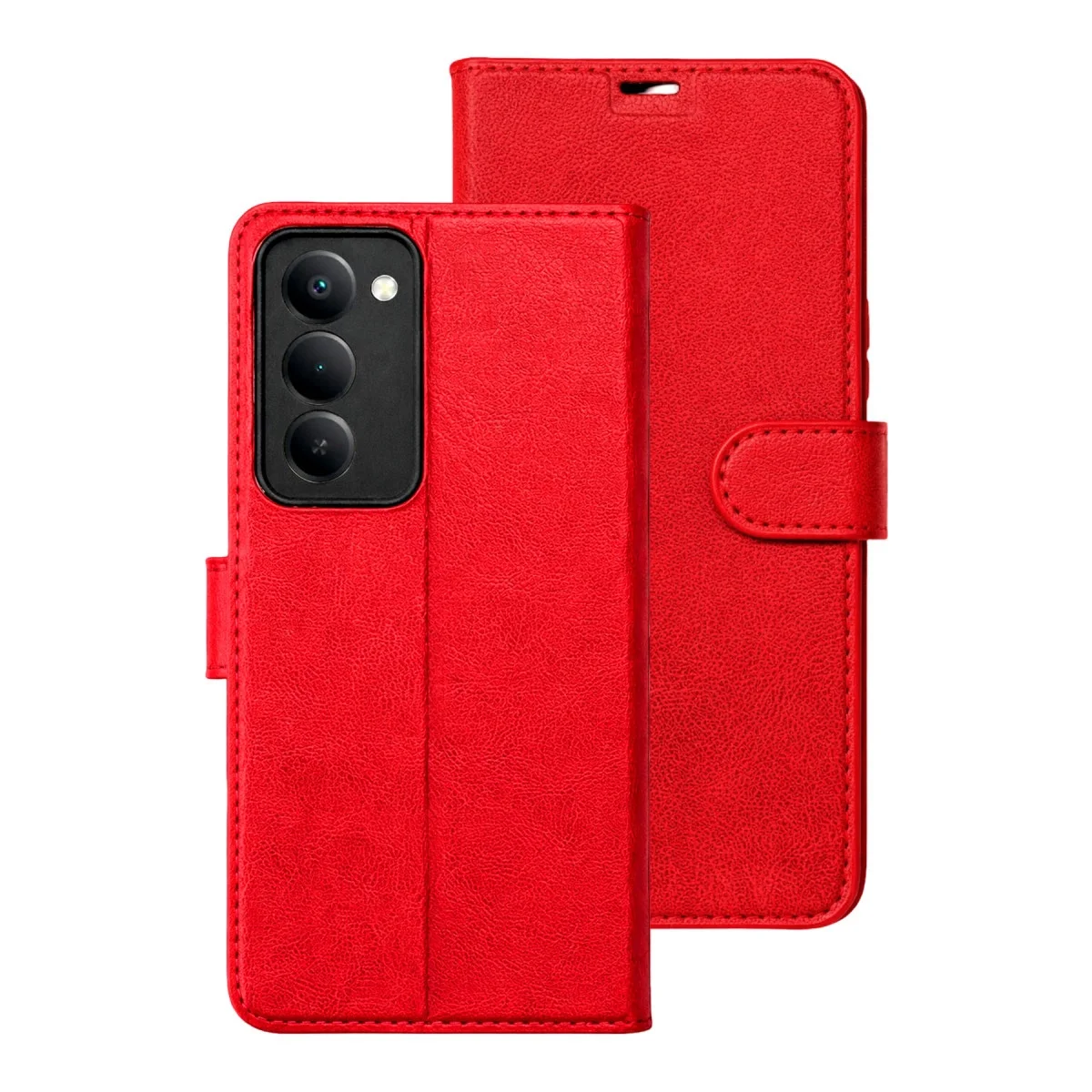 Xiao Red 15 5g Trend S Plus Kapaklı Kılıf - Kırmızı