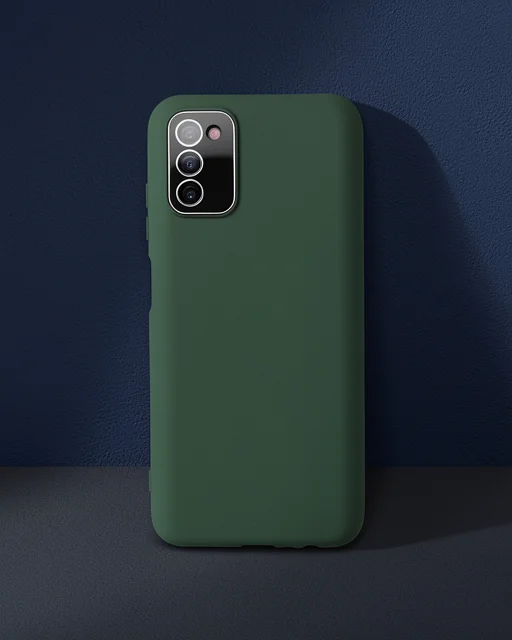 Samsung Galaxy A03s Kılıf Lansman Glass Kapak - Koyu Yeşil