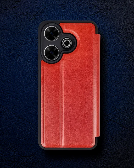 Xiaomi Redmi 13 4g Kılıf Flip Cover - Kırmızı