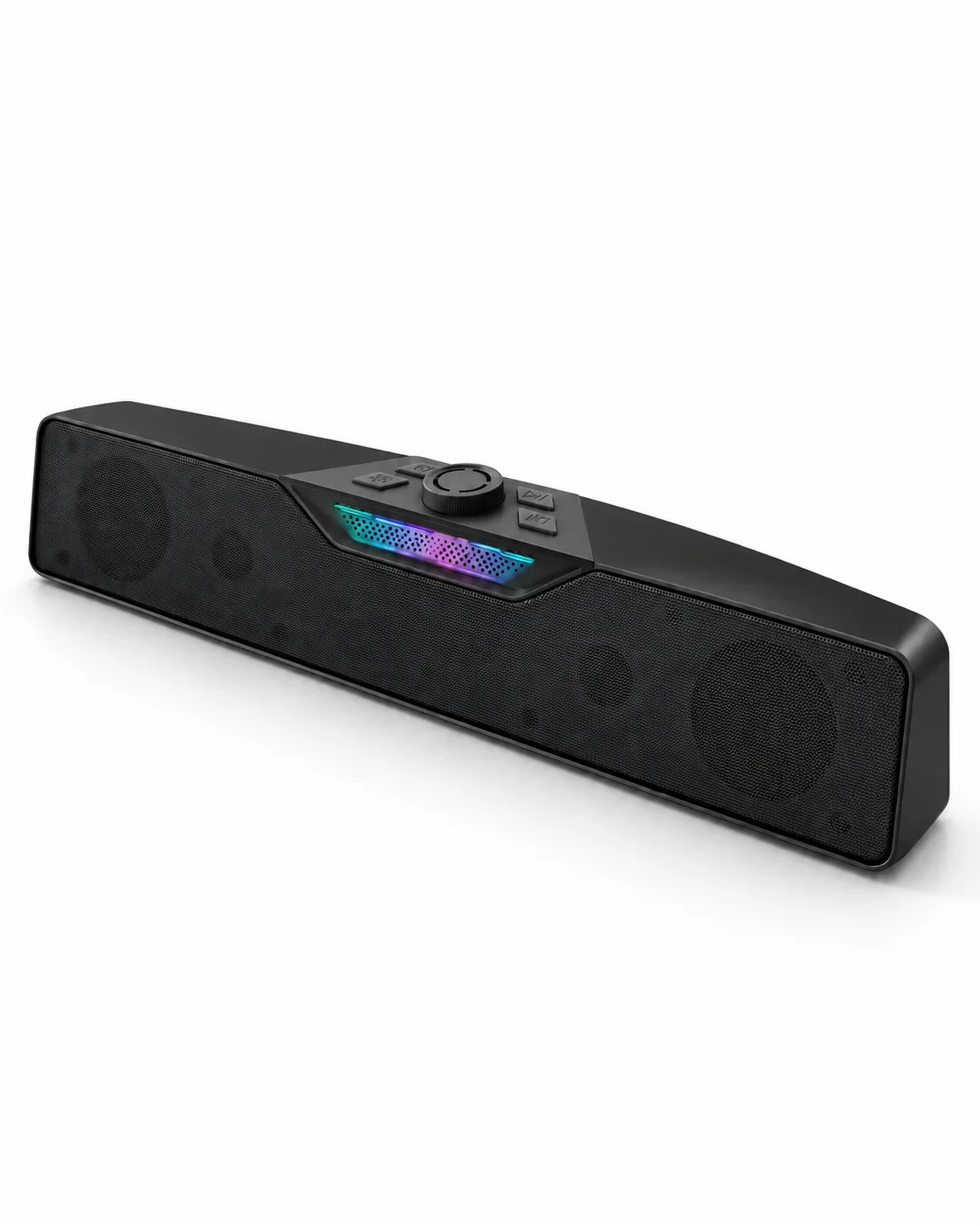 Monitör Altı Kullanıma Uygun Şarj Edilebilir Bluetooth Soundbar Hoparlör Siyah görsel 2