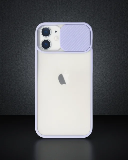 Apple İphone 11 Kılıf Palm Buzlu Kamera Sürgülü Silikon - Lila