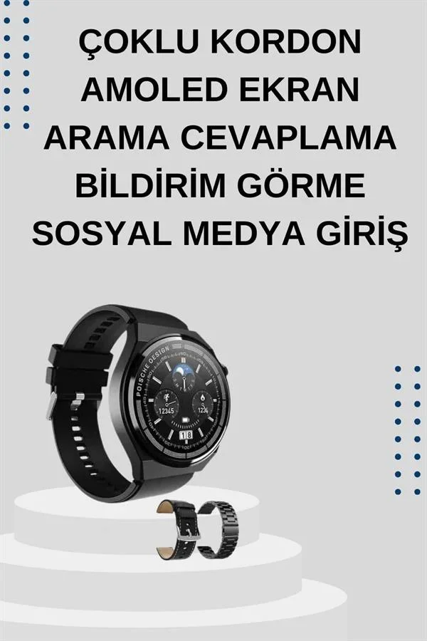 Yeni Nesil Sesli Görüşme Akıllı Saat ve Powerbank Çoklu Şarj Girişli Bluetooth Kulaklık Nabız Ölçer görsel 4