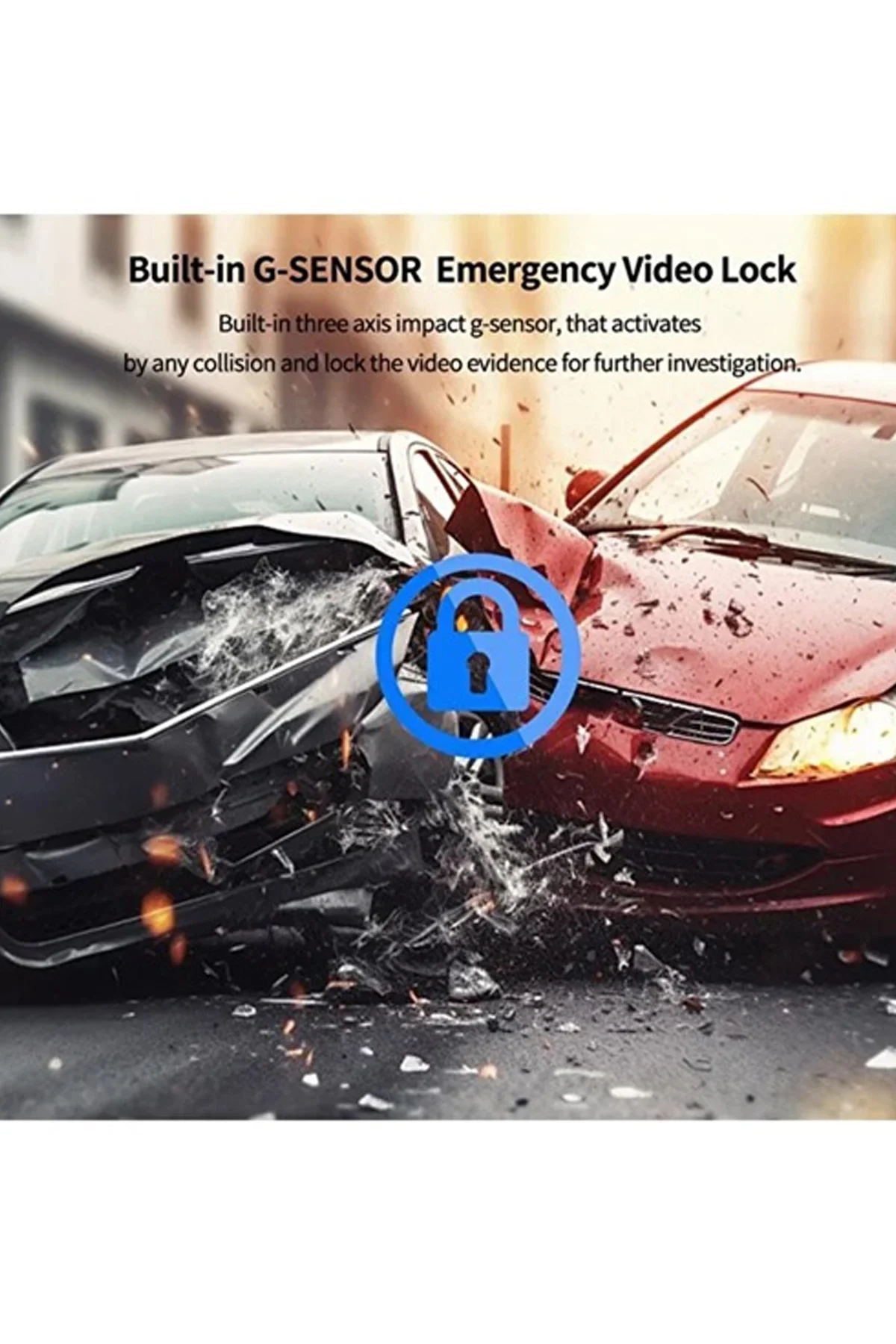 4K WiFi Çift Kameralı Araç Kamerası Gece Görüşlü G-Sensörlü Dash Cam 170 Derece görsel 5