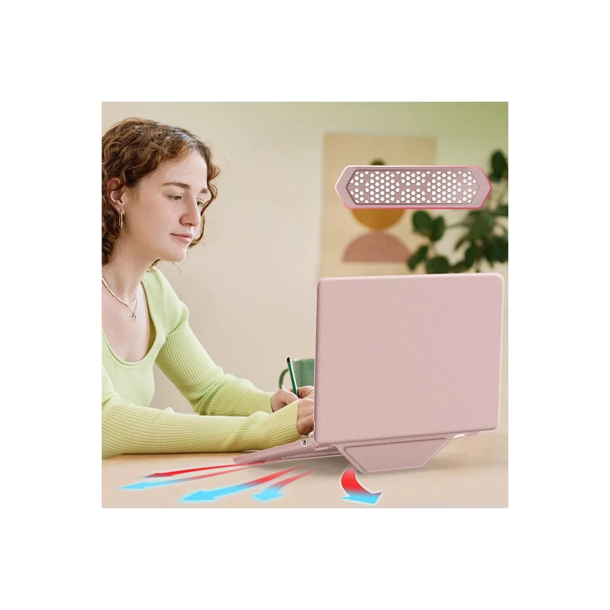 Apple Macbook Air 15 2024 Macbook Deri Kapak - Pembe görsel 4