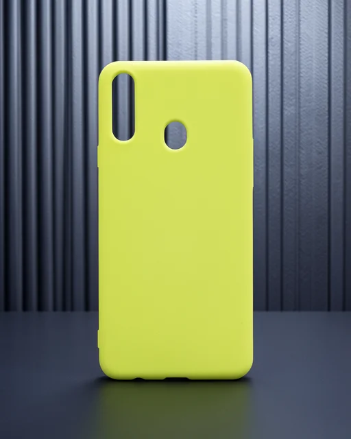 Samsung Galaxy A20s Kılıf Nano İçi Kadife Silikon - Sarı