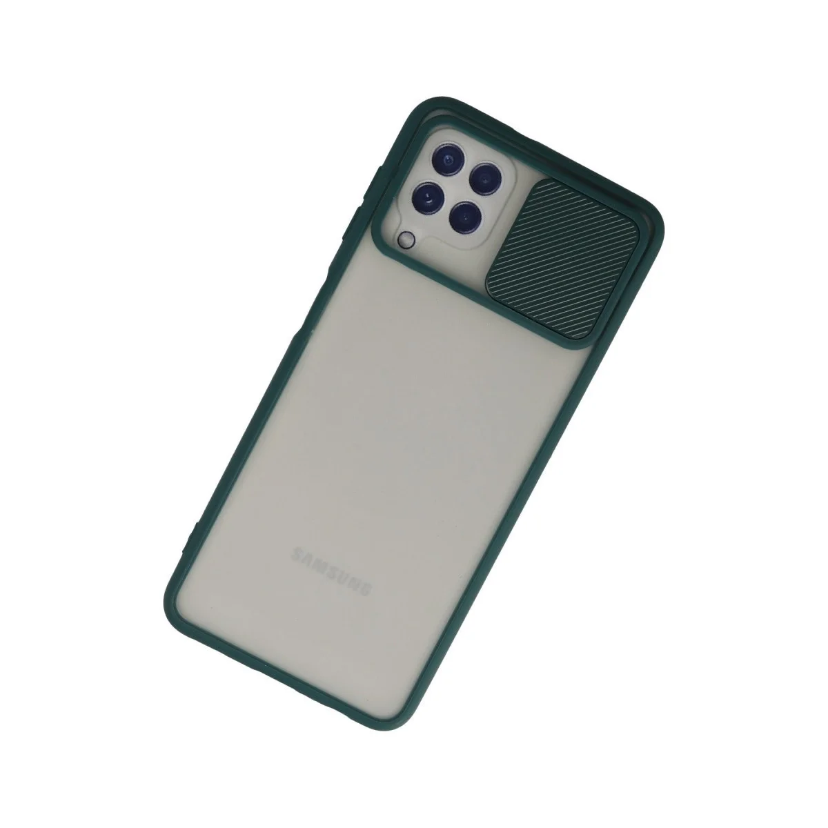 Samsung Galaxy A22 Kılıf Palm Buzlu Kamera Sürgülü Silikon - Yeşil görsel 3