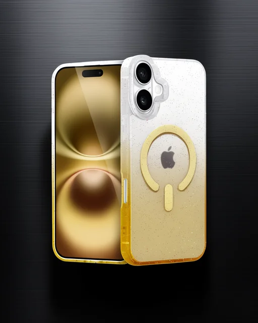 Apple İphone 16 Pummel Shiny Magsafe Kapak - Gold