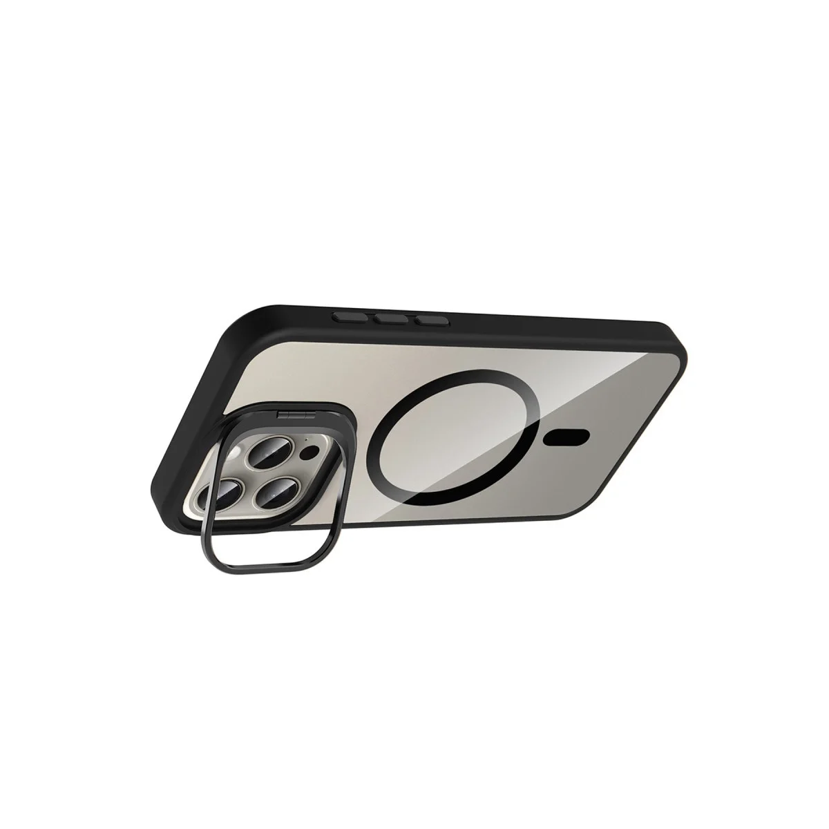 Joko Apple İphone 15 Pro Max Rem Lensli Magsafe Standlı Kapak - Siyah görsel 3