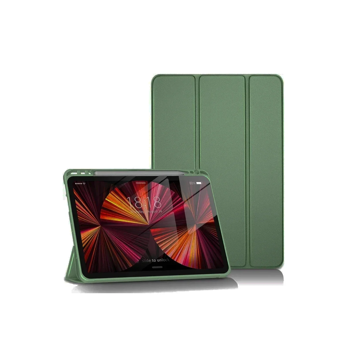 Apple iPad Pro 11 (2024) Kılıf Tablet Smart Kılıf - Koyu Yeşil görsel 2
