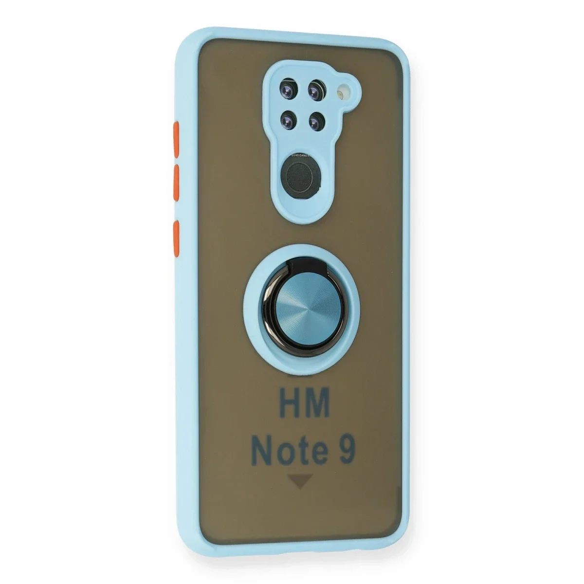 Xiaomi Redmi Note 9 Kılıf Montreal Yüzüklü Silikon Kapak - Buz Mavi görsel 2
