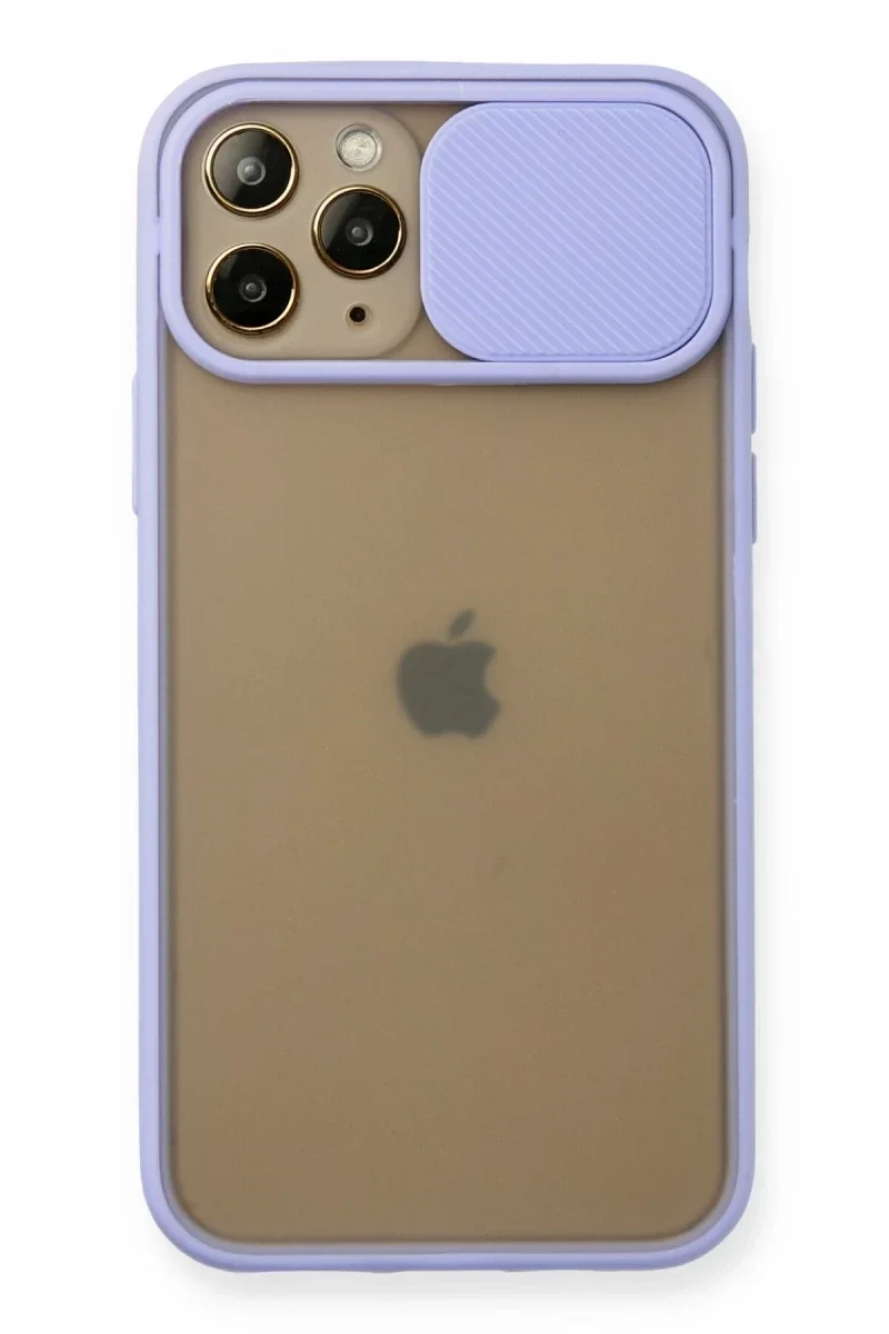 Apple iPhone 11 Pro Kılıf Palm Buzlu Kamera Sürgülü Silikon - Lila