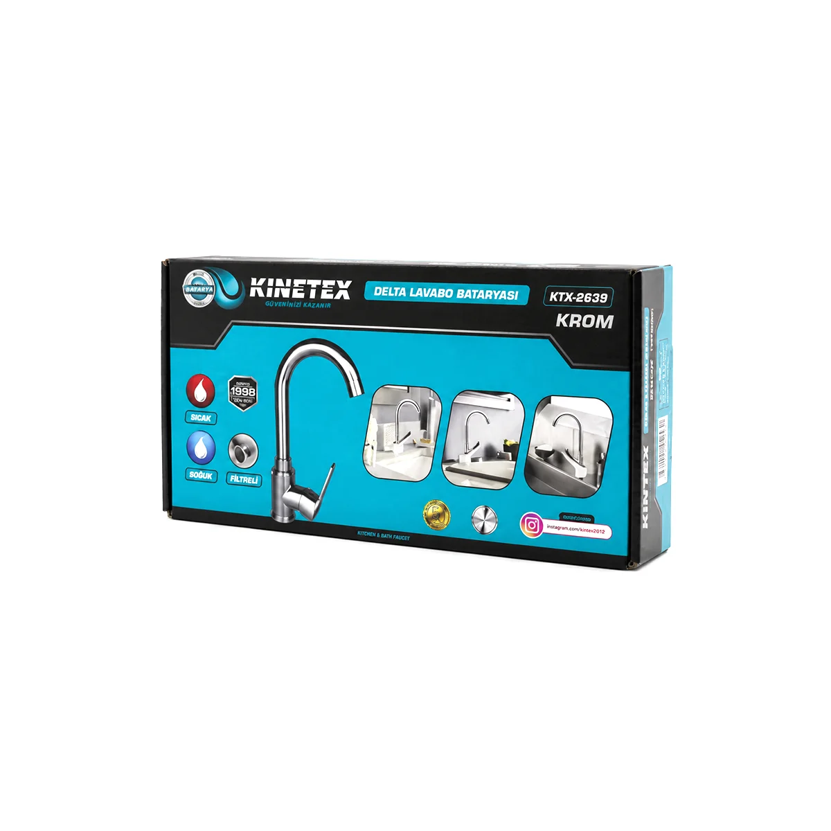 Krom Aç-Kapa Lavabo Bataryası KTX-2639 görsel 4