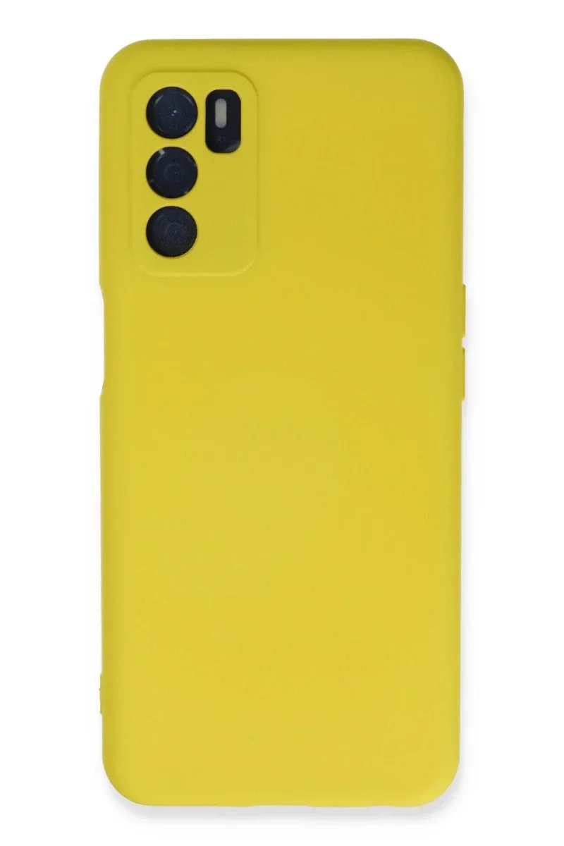 Oppo A16 Kılıf Nano içi Kadife Silikon - Sarı