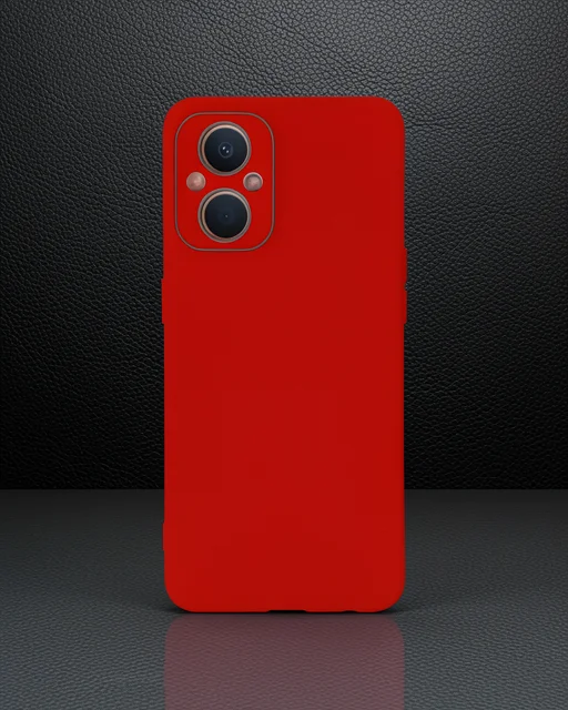 Oppo Reno 7 Lite Kılıf Lansman Glass Kapak - Kırmızı