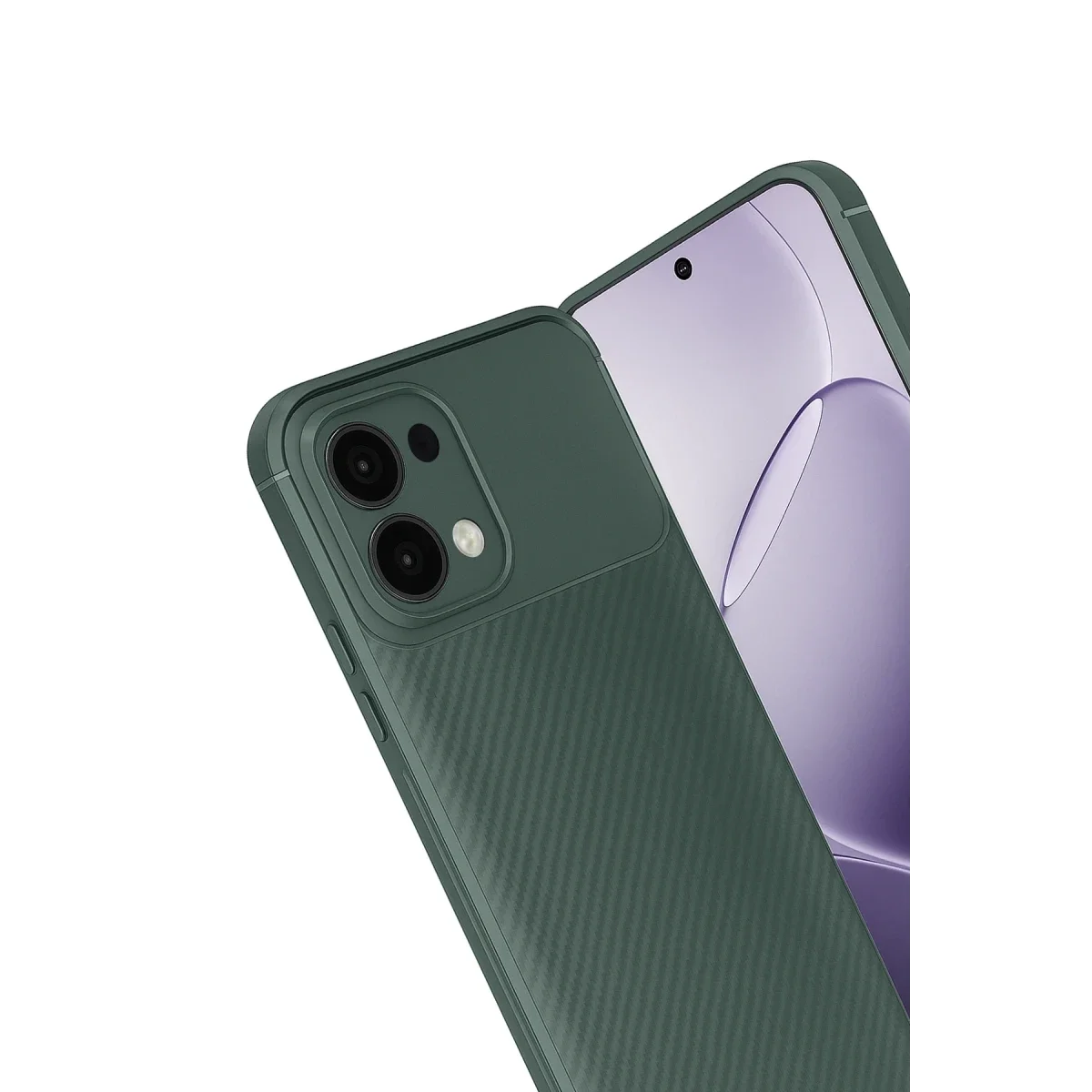 Oppo A6 Pro 4G Auto Focus Karbon Kapak - Koyu Yeşil görsel 2
