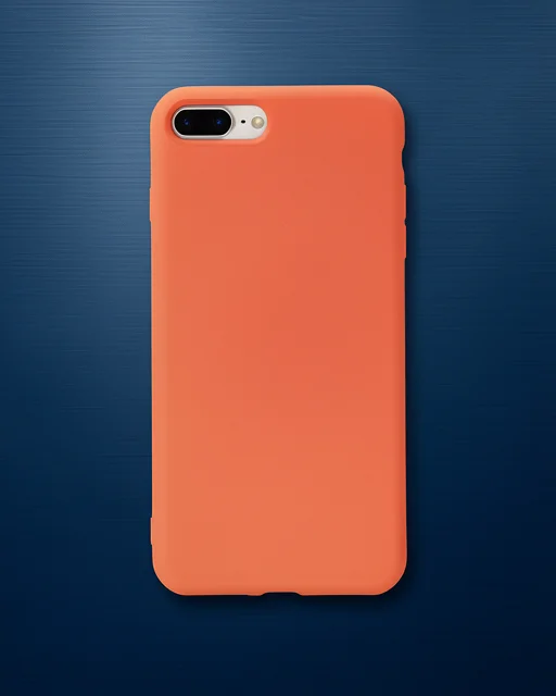 Apple İphone 7 Plus Kılıf Nano İçi Kadife Silikon - Turuncu